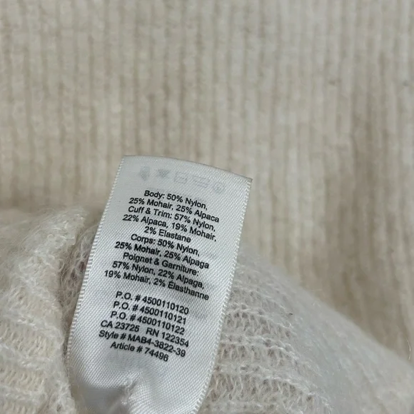 Aritzia Wilfred Mohair Alpaca Blend Cozy Cream Women's Sweater size small - Picture 9 of 11